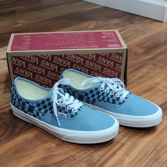 Men’s Size 9 Vans Authentic Warp Check Blue VN000D7YBLU Vans | Authentic Warp Check Blue | Shoes – Gunthers Supply  main image 4